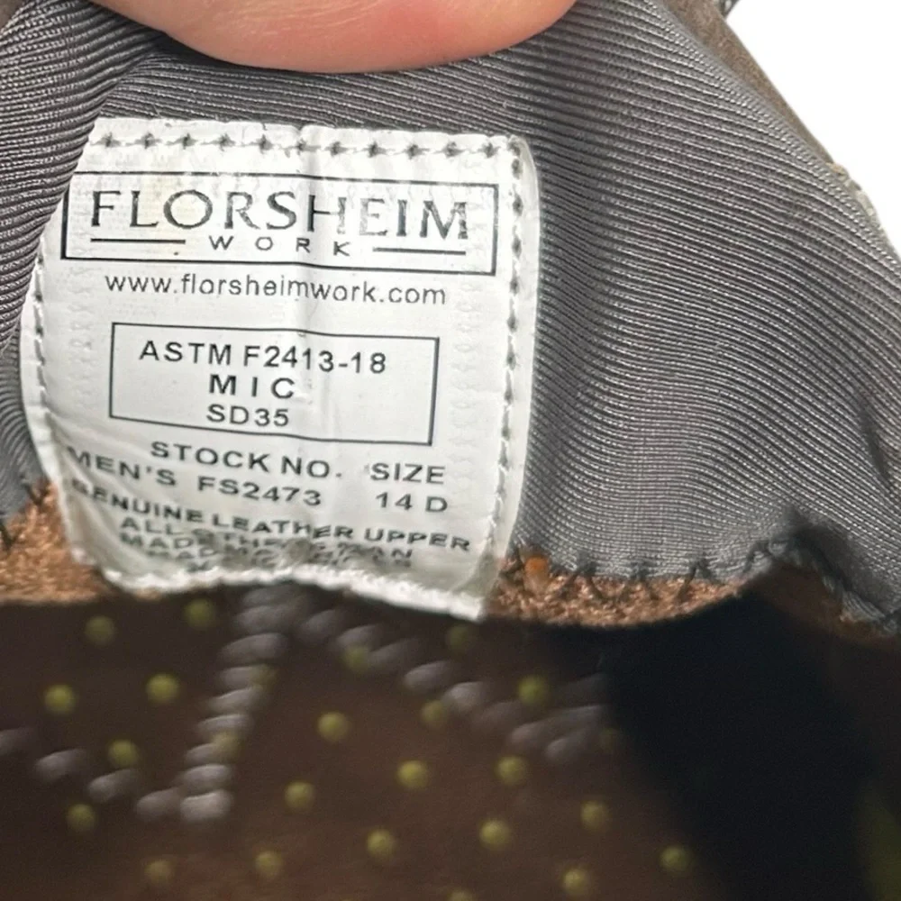 Florsheim Adventure Steel Toe Work Oxford Mushroom Tan Men’s Size 14D